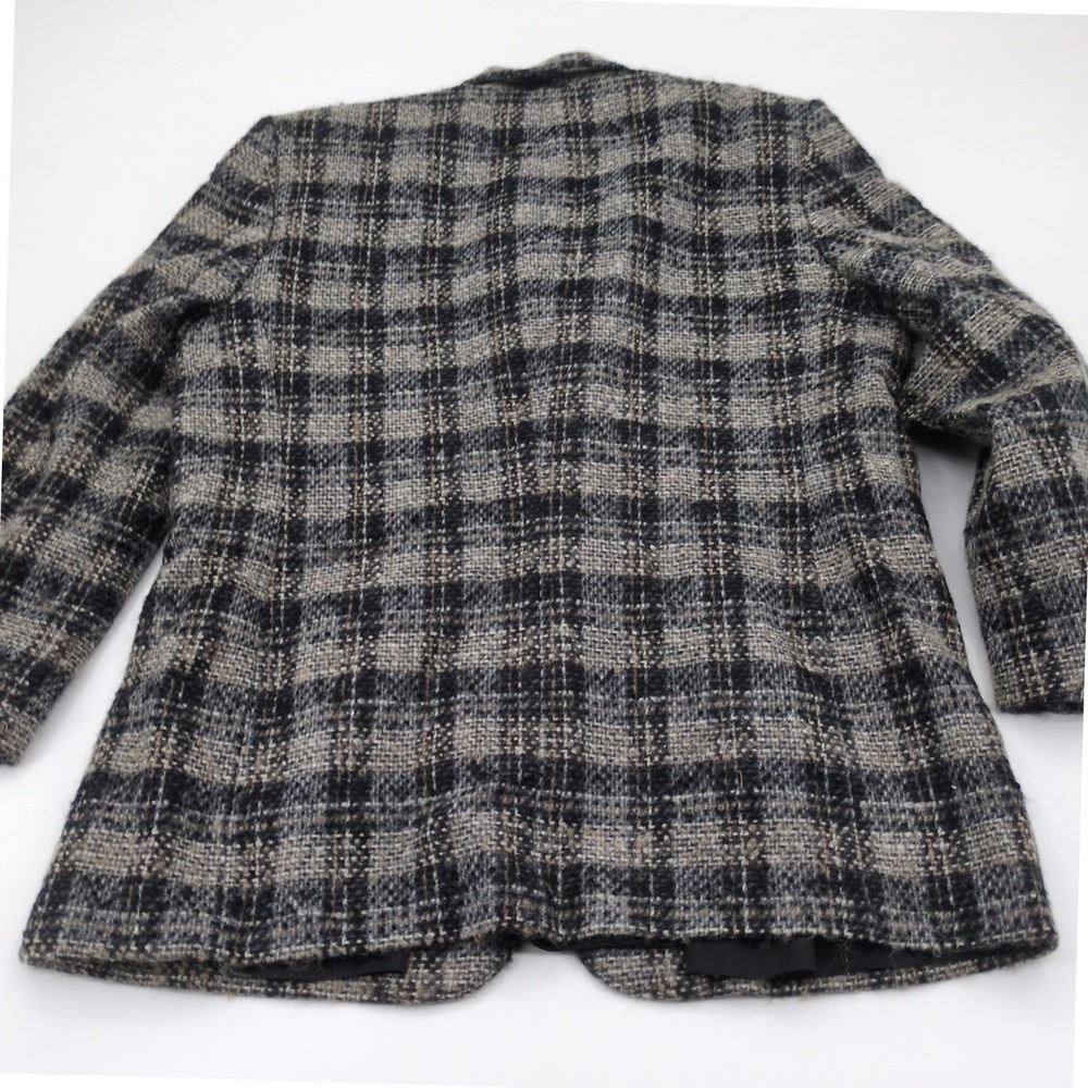 Vtg 80s Pendleton Womens Gray Tweed Plaid Wool Blazer Jacket Size 14 USA - Picture 2 of 8